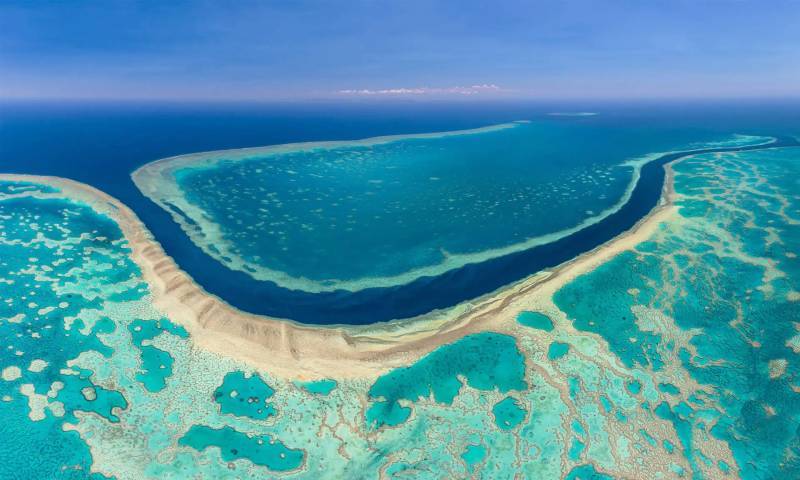 大堡礁的航拍图，澳大利亚